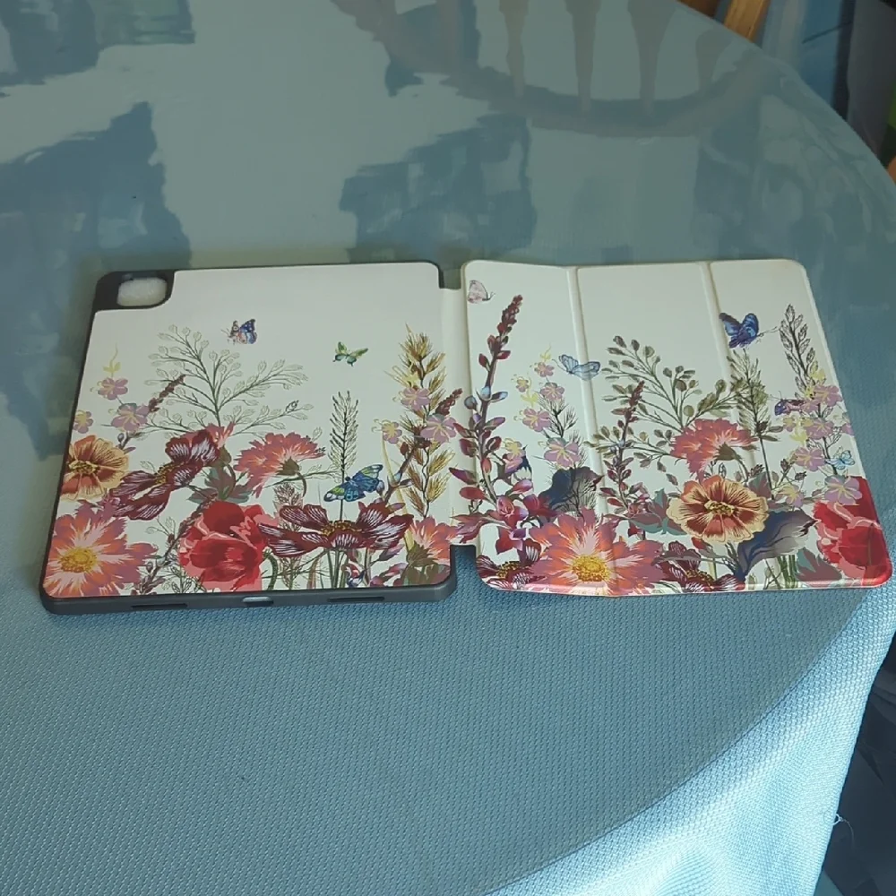 Floral iPad Case with Butterfly Design